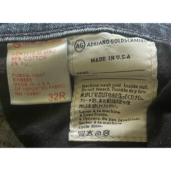 AG Adriano Goldschmied The Stilt Cigarette Jeans 32R Slim Fit Made in USA Blue - Picture 8 of 12